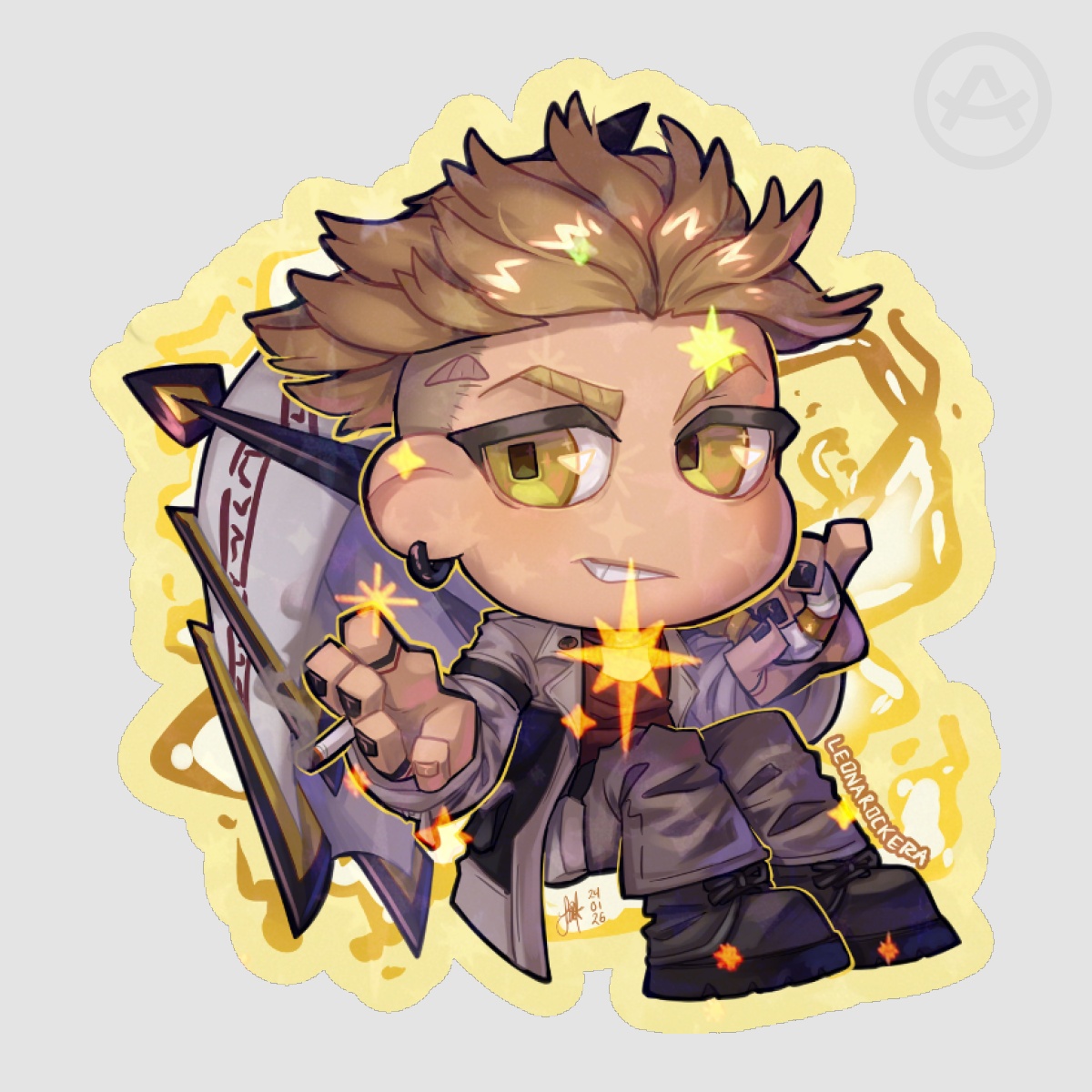 Enjin Colored Edge Die Cut Stickers