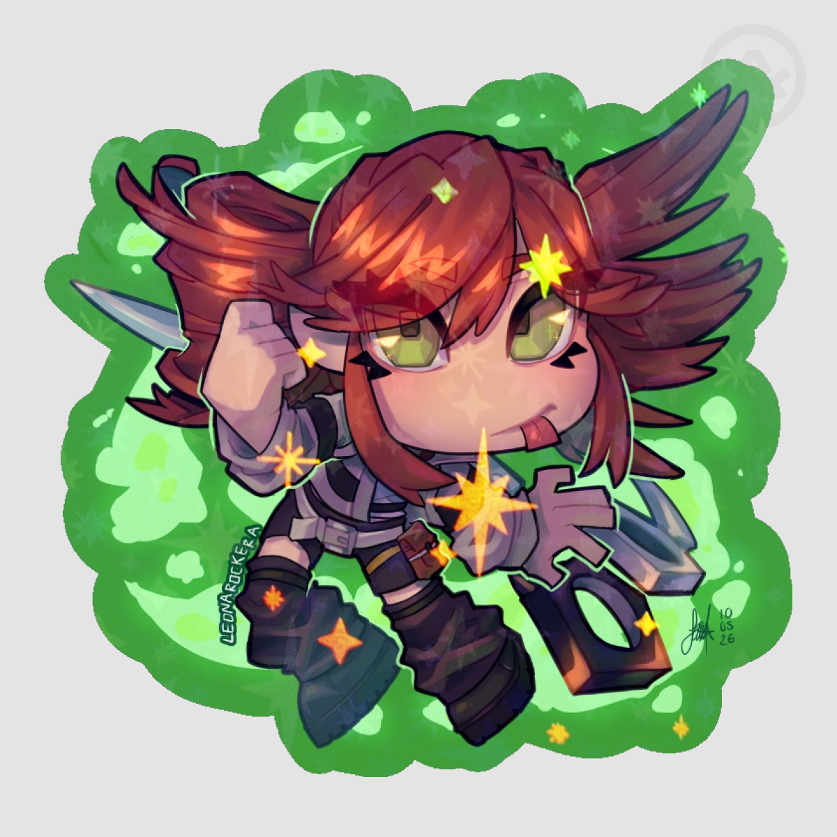 Riyo Reaper Colored Edge Die Cut Stickers