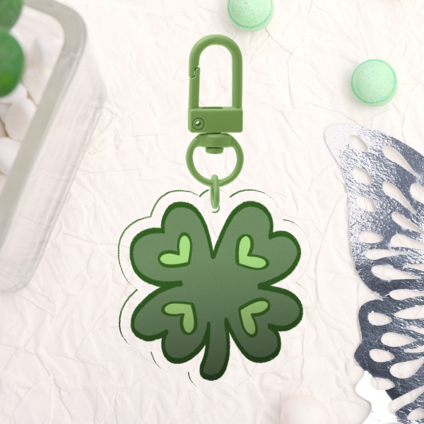 Lucky Clover Acrylic Keychain