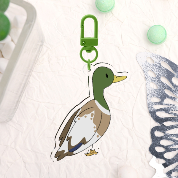 Mallard Duck Clear Acrylic Keychain