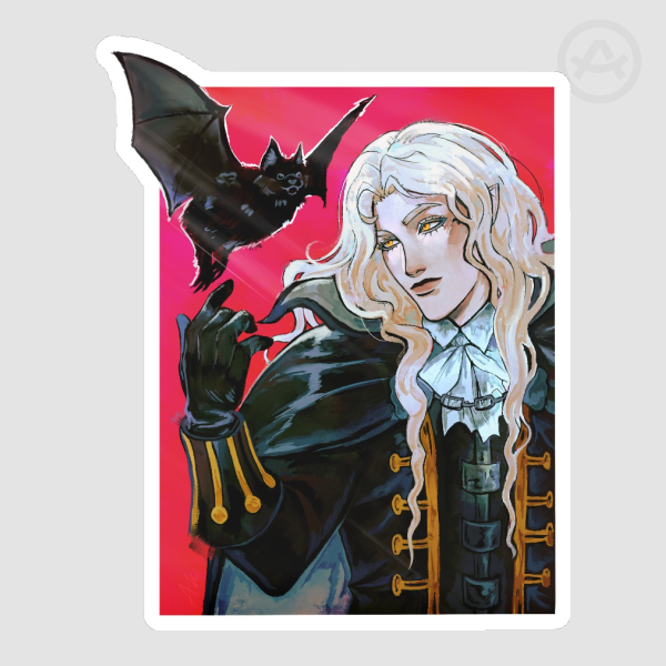 Alucard with a bat companion sticker