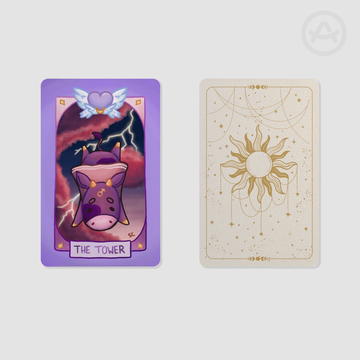 The Tower Cow Cult Tarot Card