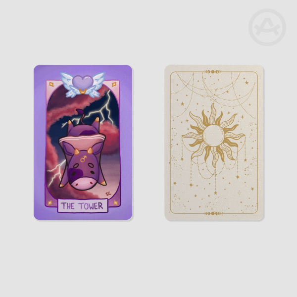 The Tower Cow Cult Tarot Card