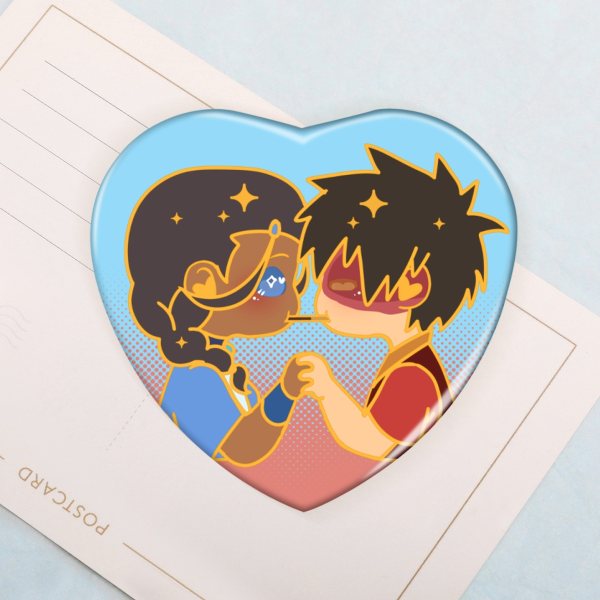 Zutara Heart Shape Holographic Badges