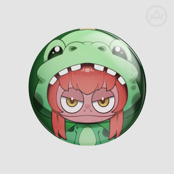 Dino Onesie Gecko Round Badge