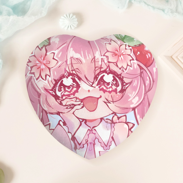 Sakura Miku Heart Plush Button