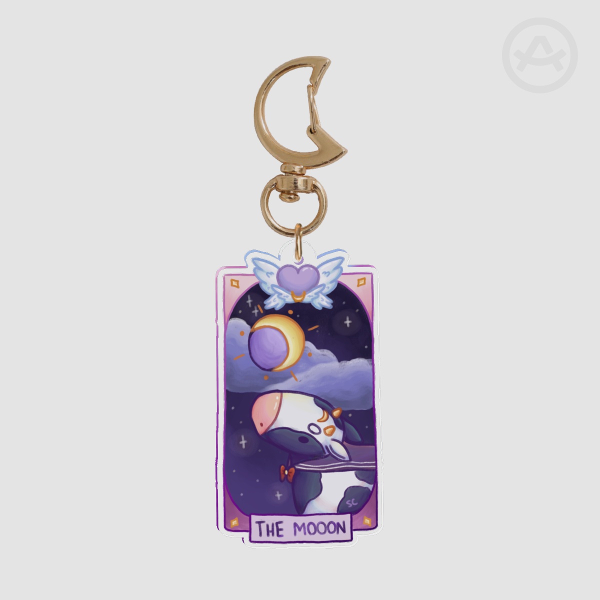 The Moon Cow Cult Tarot Card Keychain
