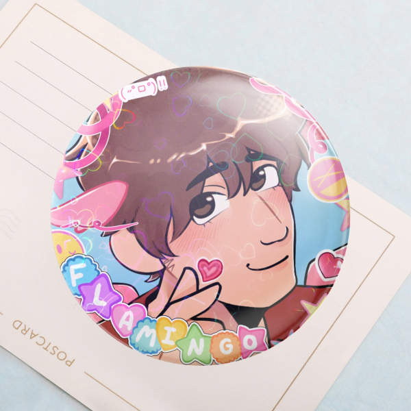 Flamingo Button Pin!