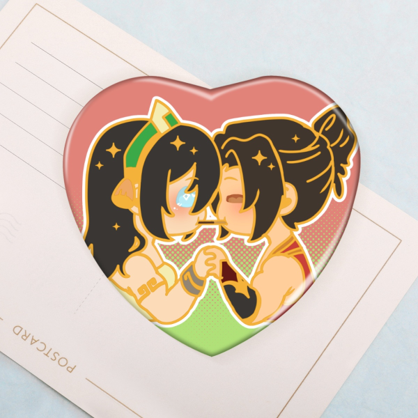 ZuToph/ToKo Heart Shape Holographic Badges