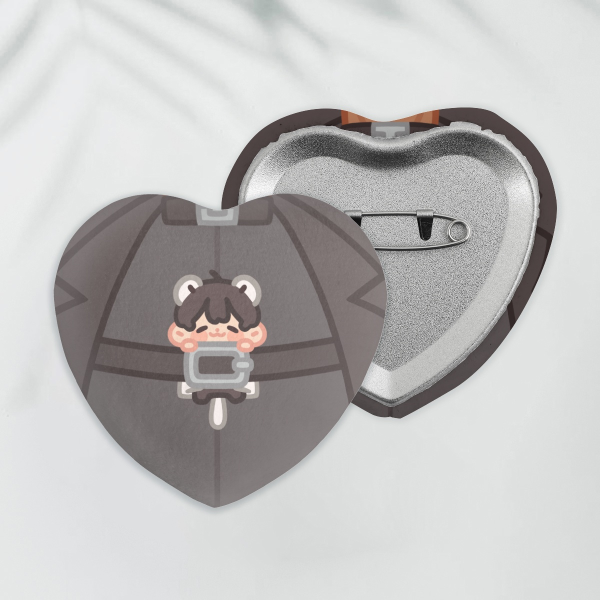 joongdok tits (heart) shaped plush badge
