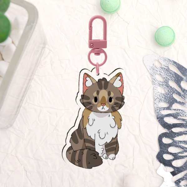 Norwegian Forest Cat Clear Acrylic Keychain
