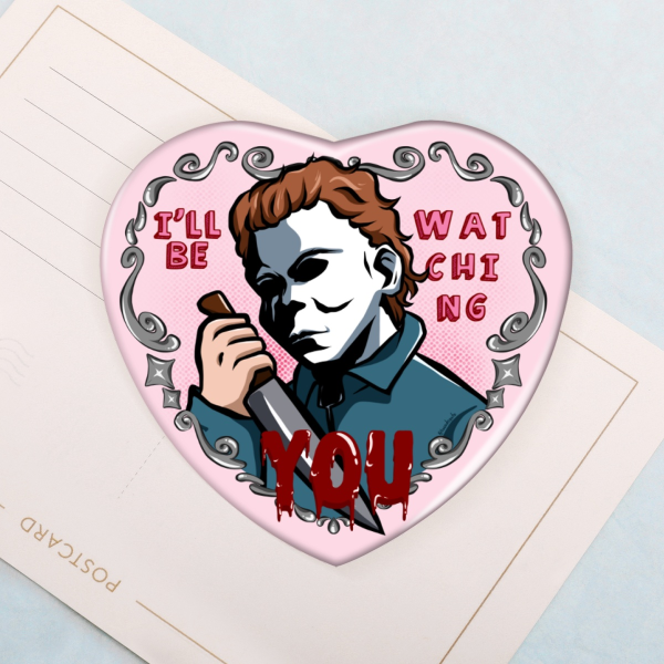 Heart Shape Holographic Badge - Michael Myers
