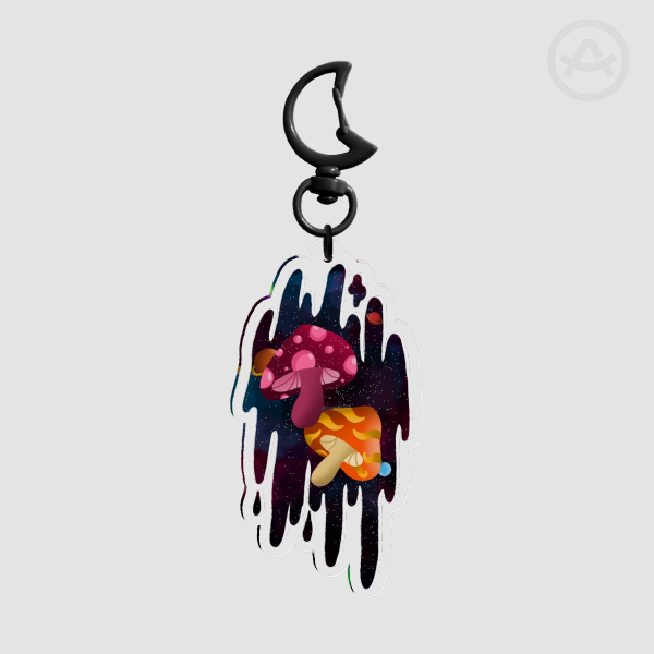 Space Mushrooms Acrylic Keychains