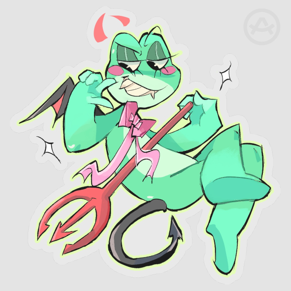 Ribbit Devil Sticker