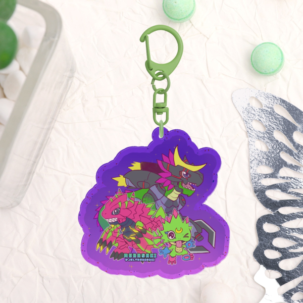 Gekkomon evolutions Colored Edge Acrylic Keychains
