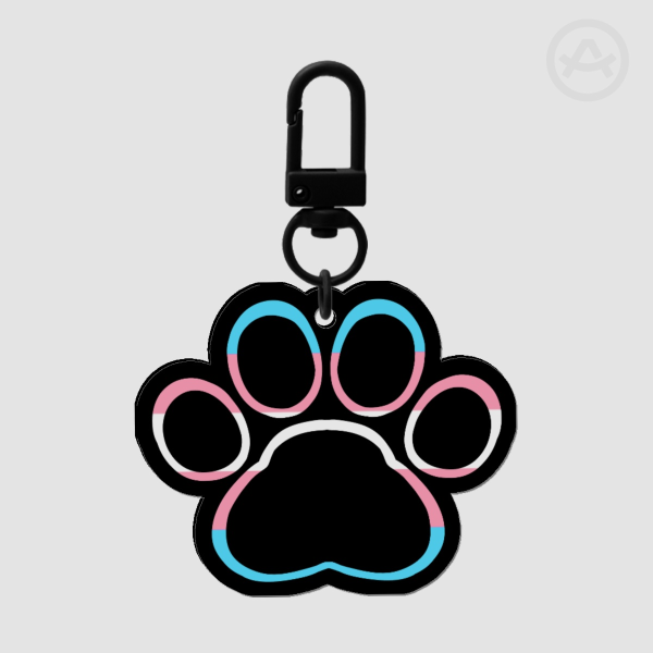 Trans Pride Paw Keychain