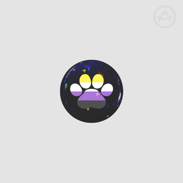 Nonbinary Pride Paw Button Pin