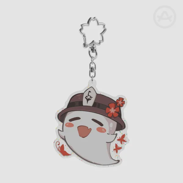 Genshin Impact Epoxy Glitter Keychains - Boo Tao