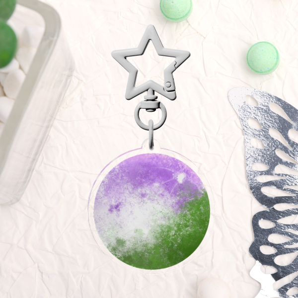 Genderqueer Planet Keychain