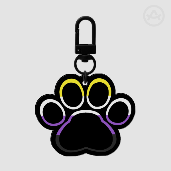 Nonbinary Pride Paw Keychain