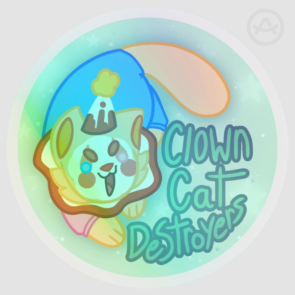 ClownCatDestroyers Logo Clear Vinyl Sticker