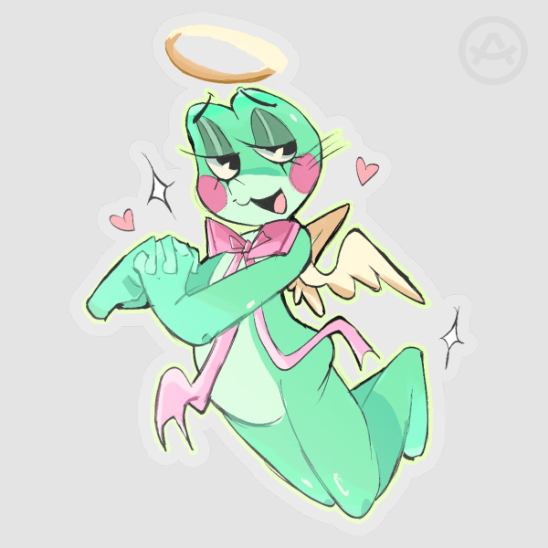 Ribbit Angel Sticker