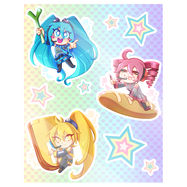 Triple Baka Vocaloid Stickers Sheet