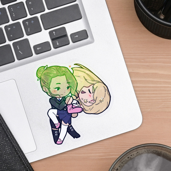 UCU Yuri Rainbow Clear PET Vinyl Die Cut Stickers