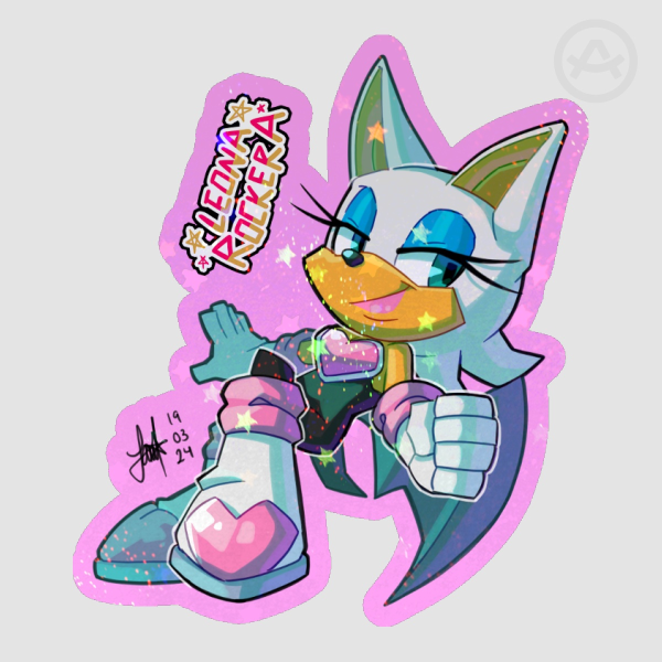 Rouge the bat Colored Edge Die Cut Stickers