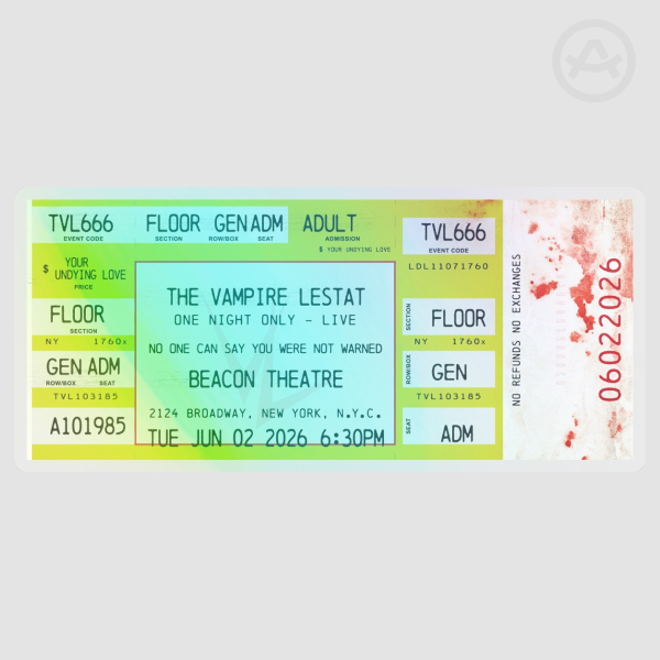 The Vampire Lestat One Night Only - Live Concert Ticket June 2026 (Lime) Clear PET Vinyl Die Cut Sticker