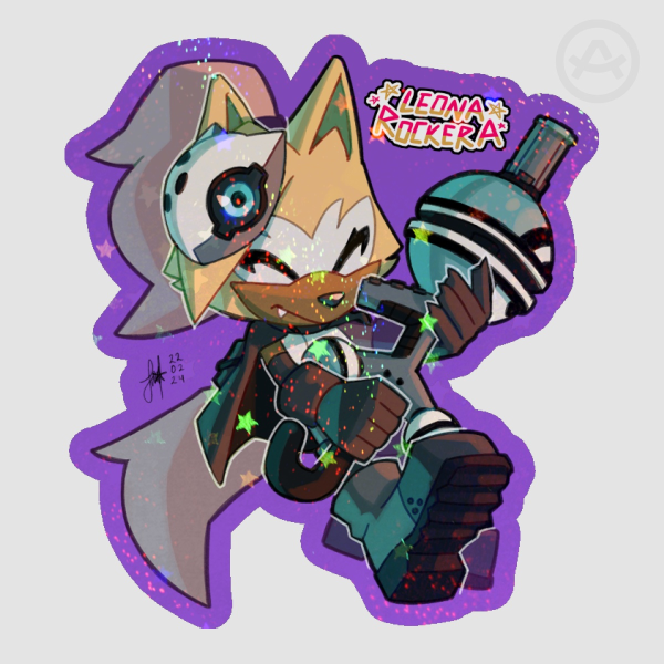 Whisper the wolf Colored Edge Die Cut Stickers
