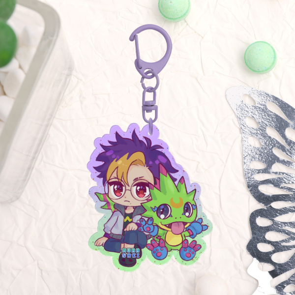 Tomoro and gekkomon Colored Edge Acrylic Keychains