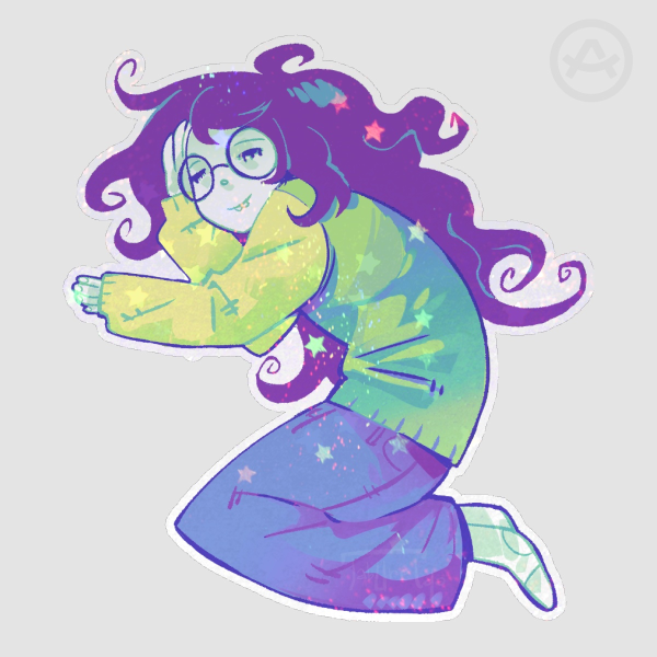 Sleeping jade holo sand star sticker