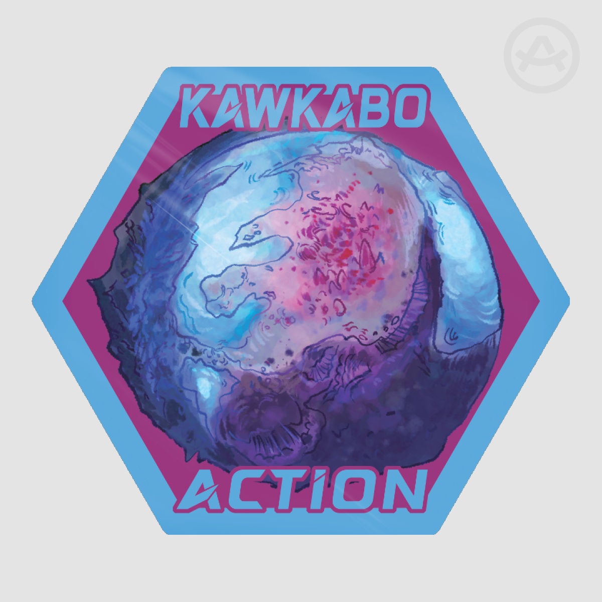 Kawkabo Action - Hexagon Sticker