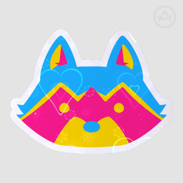 Pansexual Raccoon sticker // heart holographic