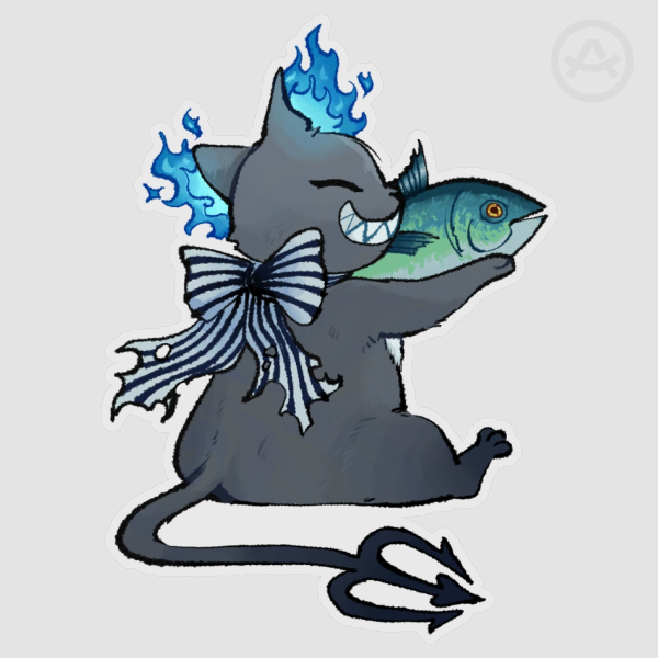 Grim & 1 Tuna Fish - PET Sticker