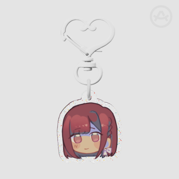 Ena Shinonome Chibi Head Glitter Keychain