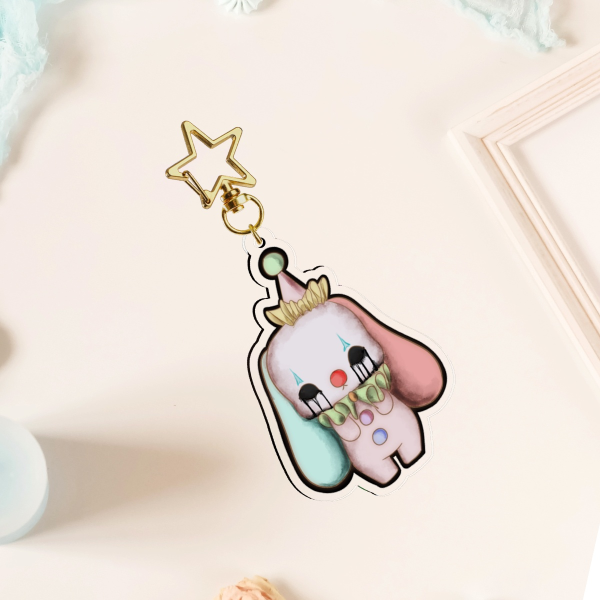 Sad bun clown Clear Acrylic Keychains
