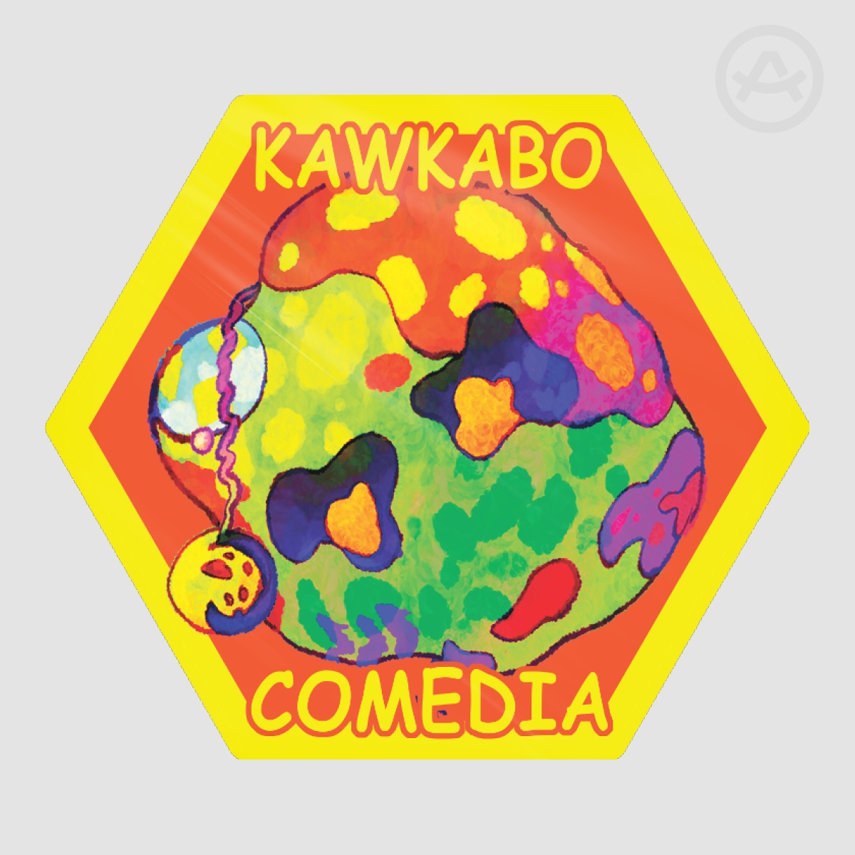 Kawkabo Comedia- Hexagon Sticker