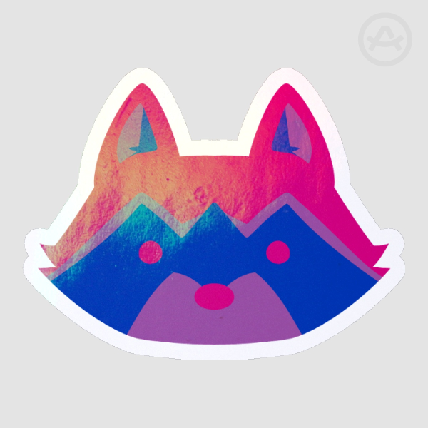Bi Raccoon sticker // Rainbow holographic