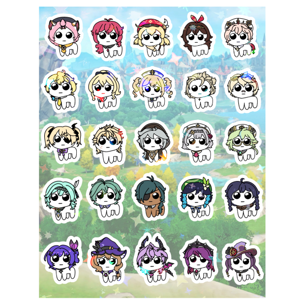 Mondstadt Genshin Impact Autism Creature Selection- Sticker Sheet