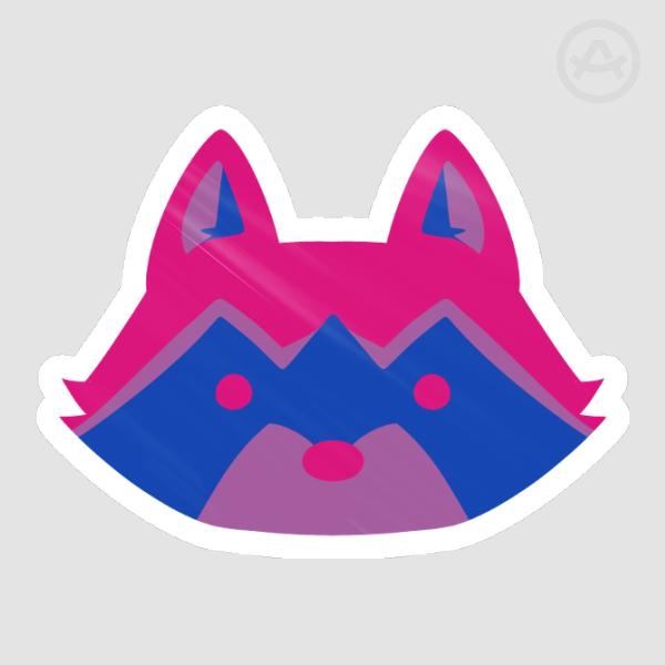 Bi Raccoon sticker // Glossy