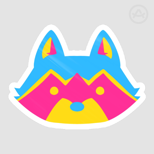 Pansexual Raccoon sticker // glossy