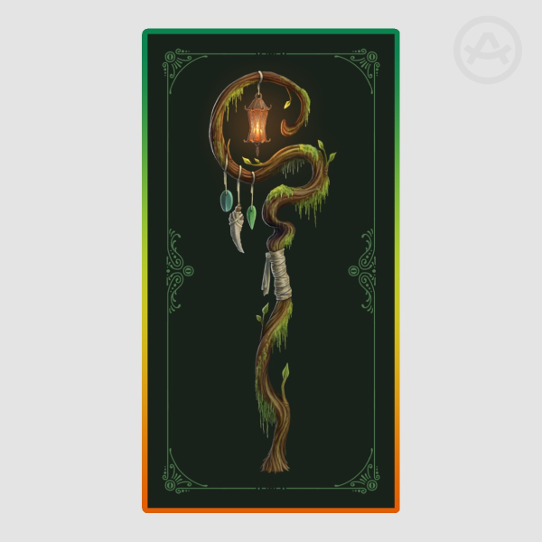 Fantasy Staff Sticker - Rectangle