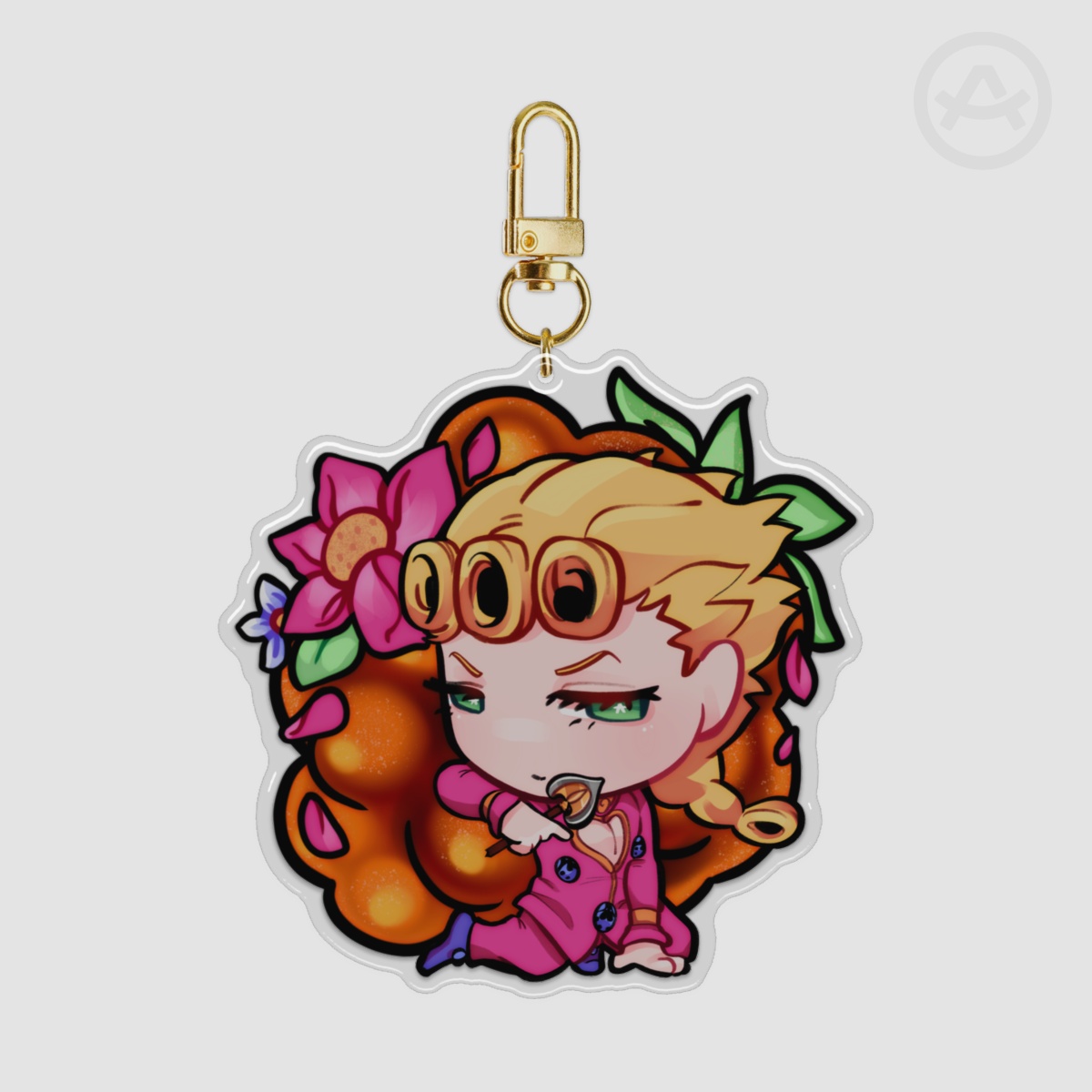 Giorno Giovanna Berry JJBA Epoxy Clear Acrylic Keychain (80mm x 81mm)
