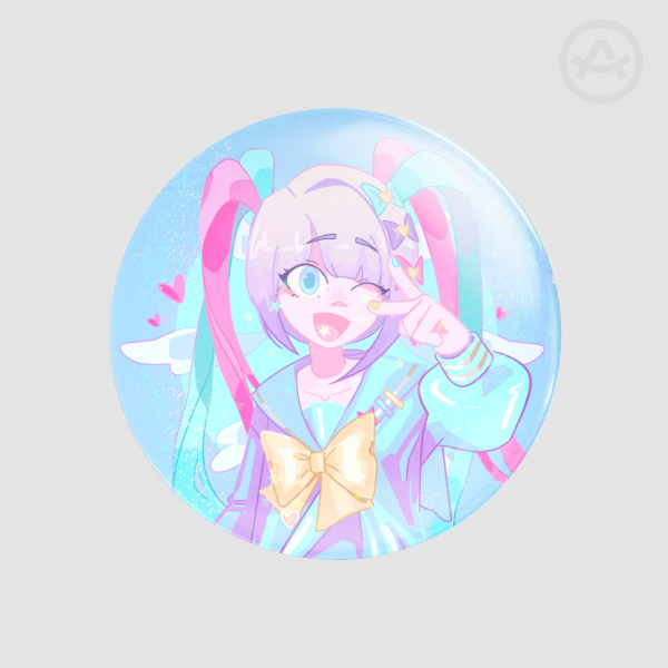 NSO kAngel🪽2.28" holographic button pin