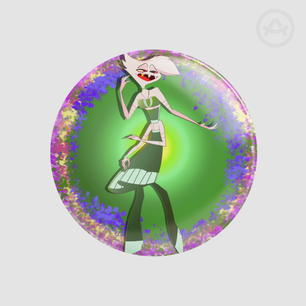 Spring Themed Angel Dust Button Pin
