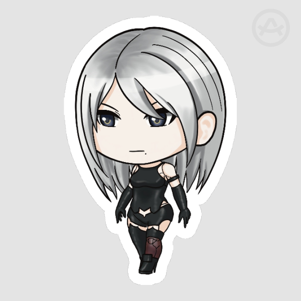 Fanart Series - Nier Automata Chibi A2 LH Sticker