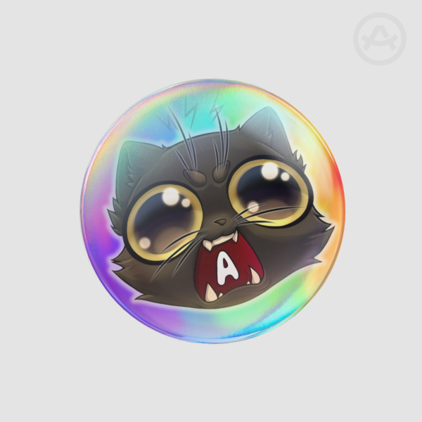 Screaming cat Round Badges (Button Pins)