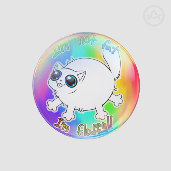 W Fat cat Round Badges (Button Pins)